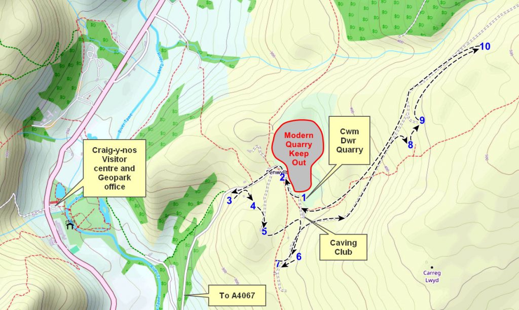 Map of the Penwyllt and and Ogof Ffynnon Ddu area